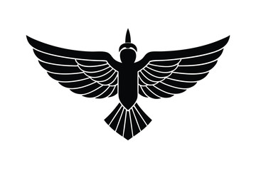 Majestic bird silhouette wings spread soaring high