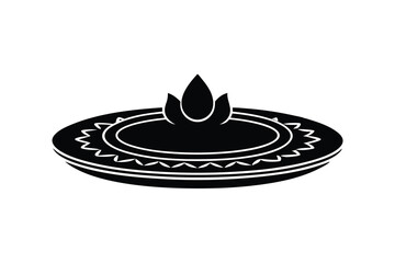 Decorative plate silhouette with lotus flower design