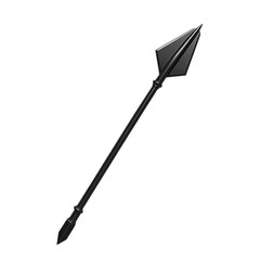 Sleek Arrow with a Modern Profile in Deep Charcoal Isolated on Transparent Background