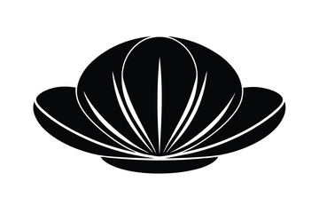 Elegant black silhouette of a clam shell ocean © SandhaRani