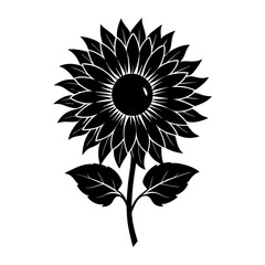 Fototapeta premium Sunflower Silhouette vector illustration