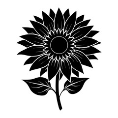 Fototapeta premium Sunflower Silhouette vector illustration