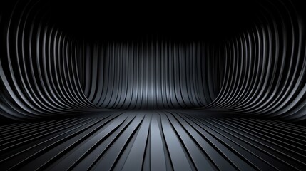 Naklejka premium Elegant Black Abstract Background with Wooden Floor and Soft Light