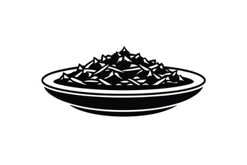 Delicious food silhouette in a bowl simple illustration