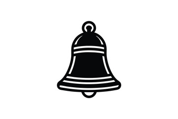 Simple black bell silhouette icon design element