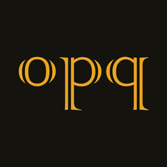 OQP letter initial logo design vector illustration