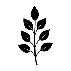 Stem And Leaf Silhouette vector illustration
