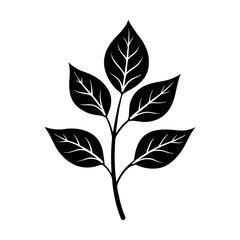Stem And Leaf Silhouette vector illustration