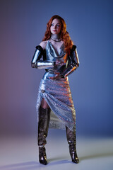 Elegance in armor showcases a fusion of fashion and fantasy in a stunning display