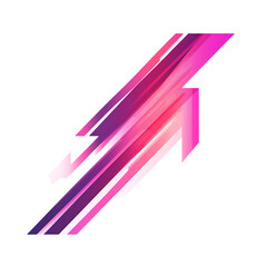 Modern Arrow with Crisp Vector Lines in Vibrant Mag Isolated on Transparent Background