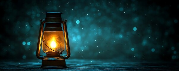 Glowing lantern, night, bokeh