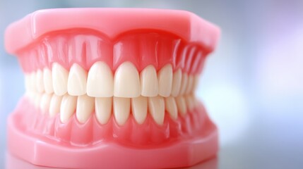 Realistic Model of Dentures Displaying Dental Health Education