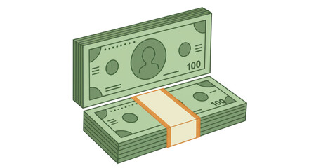 Isolated Stack of Hundred Dollar Bills