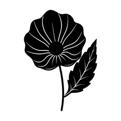 Fototapeta premium Poppy Leaf Silhouette vector illustration