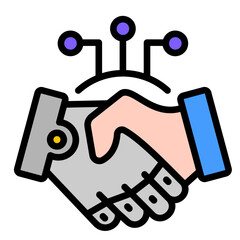 Human Ai Alliance  Icon Element For Design	