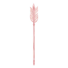Minimalistic Arrow with Precise Linework in Powder Isolated on Transparent Background
