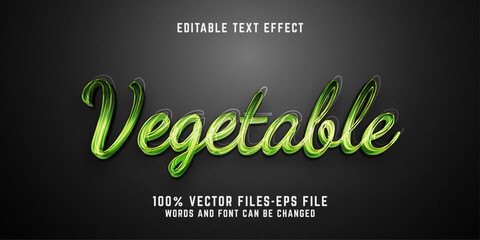 Vegetable editable text effect editable healthy and food text style