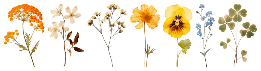 Fototapeta premium PNG Vintage botanical floral illustration, element set on transparent background