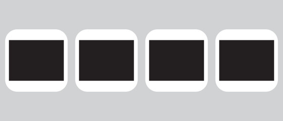 set of template and abstract photo frame icon, blank photo frames on white background, vector illustration.