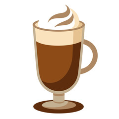 Latte Glass Icon – Simple Vector Mug for Coffee Lovers

