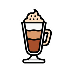 Latte Glass Icon – Simple Vector Mug for Coffee Lovers

