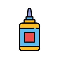 Colorful Glue Bottle Icon in Flat Design