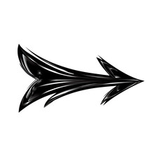 Abstract Arrow with Layered Dynamic Motifs in Gloss Isolated on Transparent Background