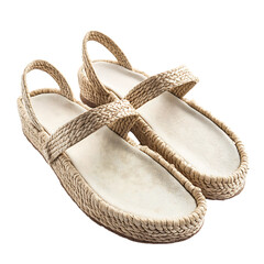 Fashion Forward Espadrille Inspired Sandals with Rope on the Sole Isolated on Transparent Background