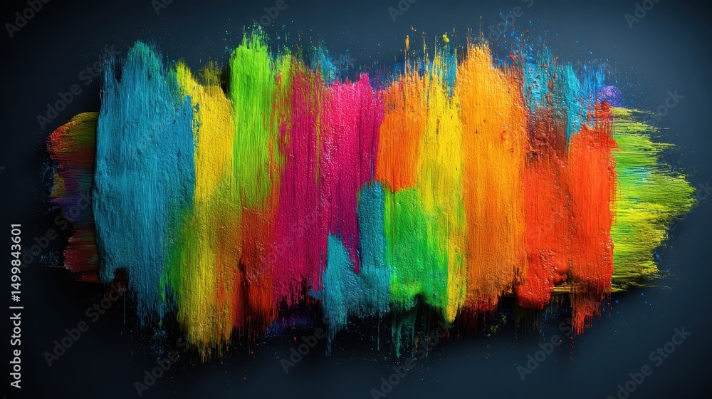 Aufkleber colorful paint splatters on a deep black background creating a dynamic and engaging artistic present
