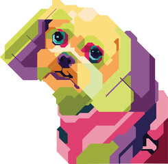 colorful dog with transparent background 