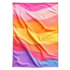 Modern Beach Towel with Large Vibrant Gradient Over Isolated on Transparent Background