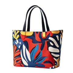 Trendy Canvas Bag with a Bold Contemporary Print Isolated on Transparent Background