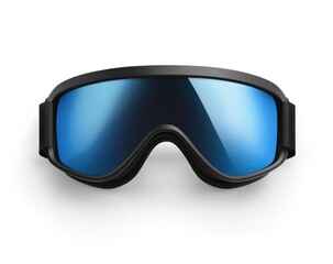 Black ski goggles with blue mirrored lenses (3)
