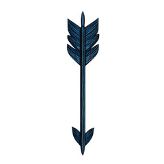 Modern Arrow with Bold Defined Outlines in Sapphire Isolated on Transparent Background