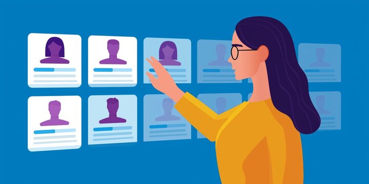 Recruiter navigates digital applicant tracking system for efficient hiring process
