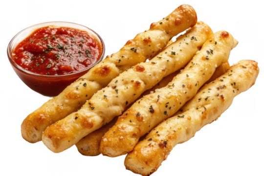 Garlic knot breadsticks with marinara sauce