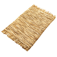 Elegant Minimalist Straw Beach Mat Isolated on Transparent Background