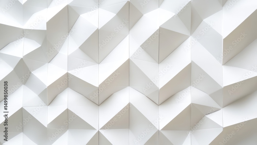 Poster abstract geometric pattern of white, angled, triangular shapes