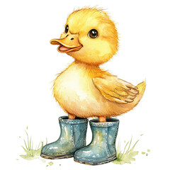 Cute Duckling in Boots.