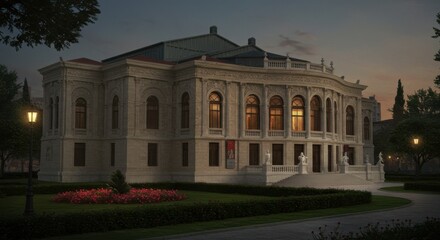 Obraz premium Izmir State Opera House: Curved Facade Rendering