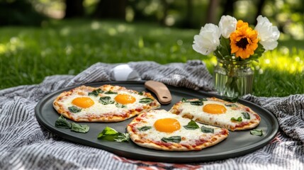 Deliciously Crafted Pizzas on a Cozy Blanket Perfect for Sharing Moments