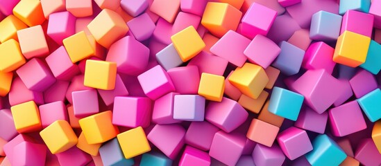 Colorful, textured cubes in a variety of pastel shades