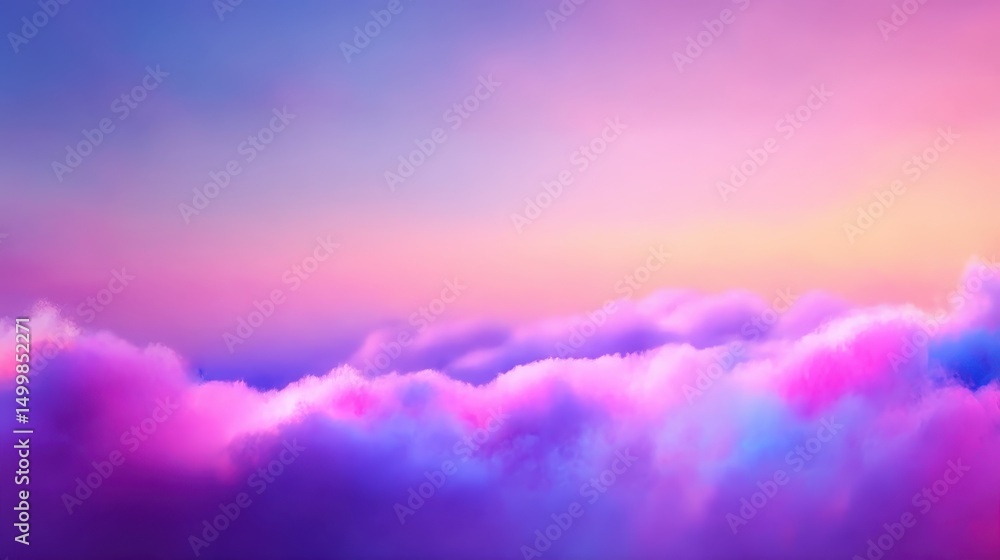 Aufkleber beautiful clouds with a soft pink and blue sky creating a serene and dreamy atmosphere in a gradient