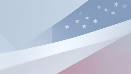 Abstract design featuring blue white and red colors with stars and stripes.
