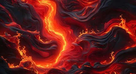 Fire and Magma-Inspired Abstract Texture with Glowing Red-Orange Blending