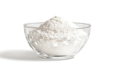 glass bowl filled with white flour