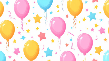 Pastel Colored Balloons Pattern Design