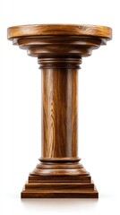 Ornate wooden pillar with intricate details.