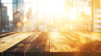 Corporate headquarters with blurred cubicles urban view business setting modern environment high-angle perspective