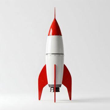 Red & White Rocket Ship Image